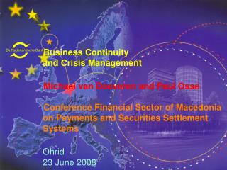 Business Continuity and Crisis Management