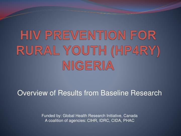 hiv prevention for rural youth hp4ry nigeria