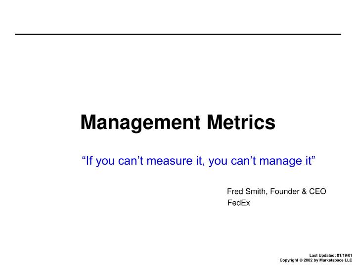 management metrics