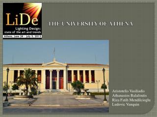 THE UN I VERS I TY OF ATHEN A