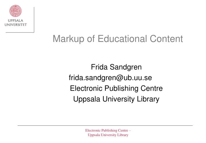 markup of educational content