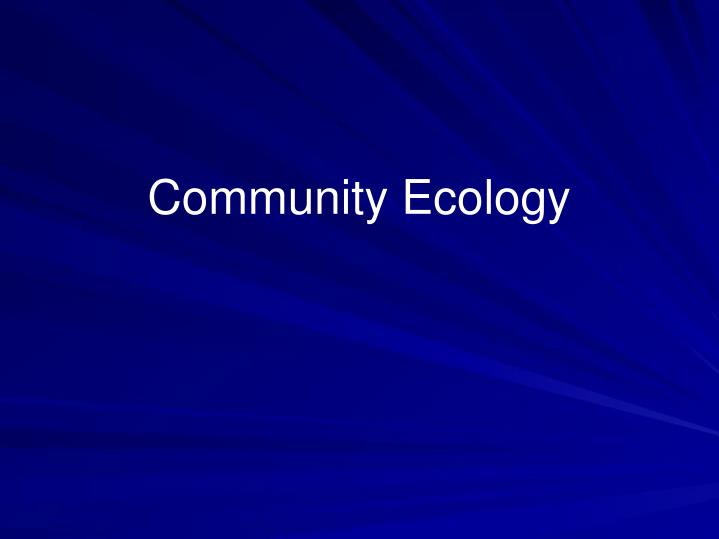 community ecology