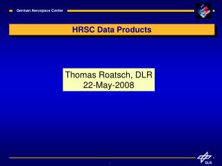 HRSC Data Products