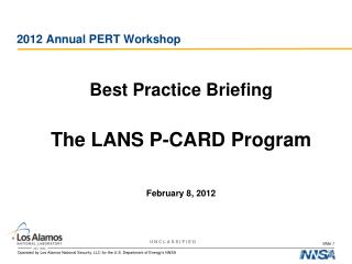 2012 Annual PERT Workshop