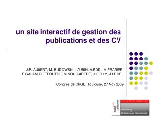un site interactif de gestion des publications et des cv