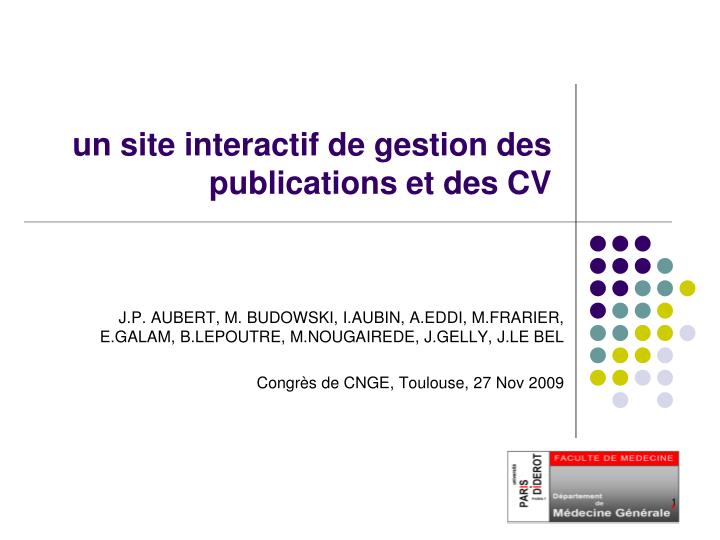 un site interactif de gestion des publications et des cv