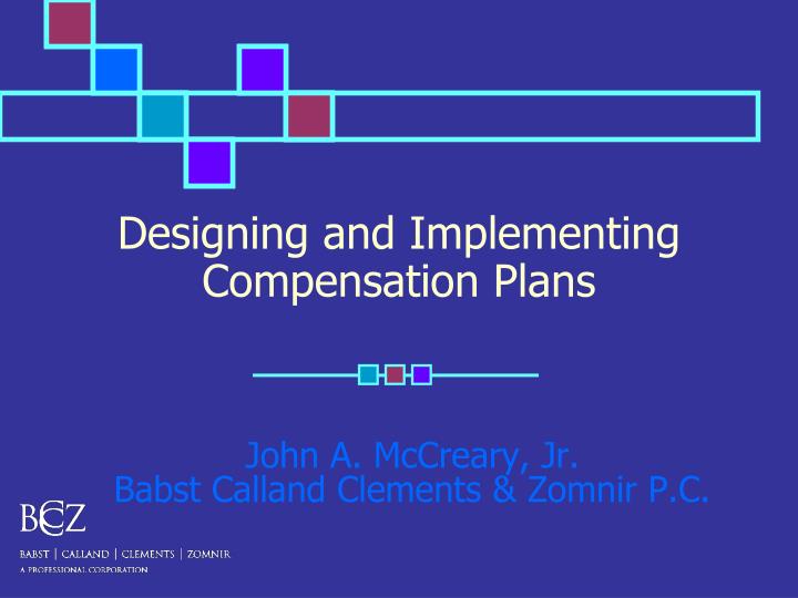 designing and implementing compensation plans