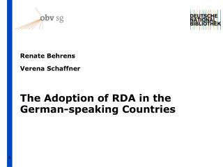 The Adoption of RDA in the German-speaking Countries