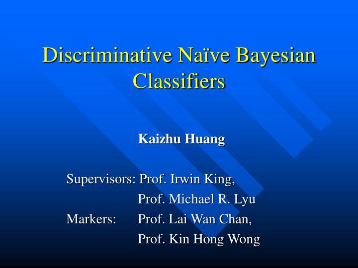 discriminative na ve bayesian classifiers