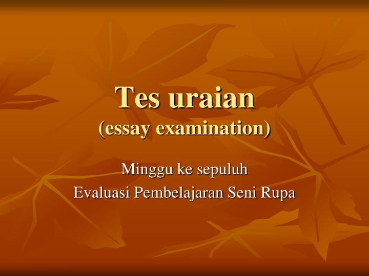 tes uraian essay examination
