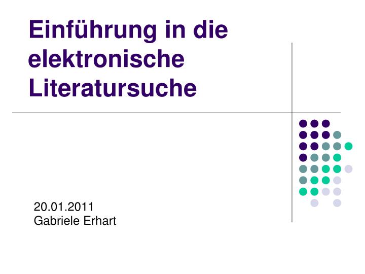 einf hrung in die elektronische literatursuche