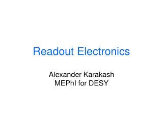 Readout Electronics