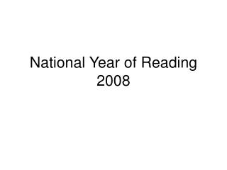 National Year of Reading 2008