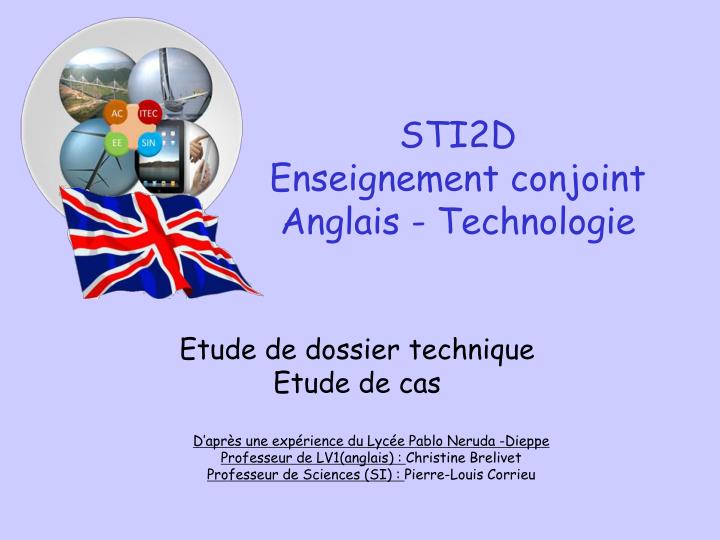 sti2d enseignement conjoint anglais technologie