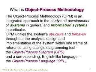 What is Object-Process Methodology