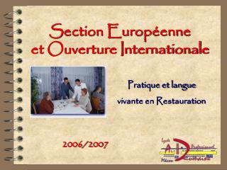 section europ enne et ouverture internationale