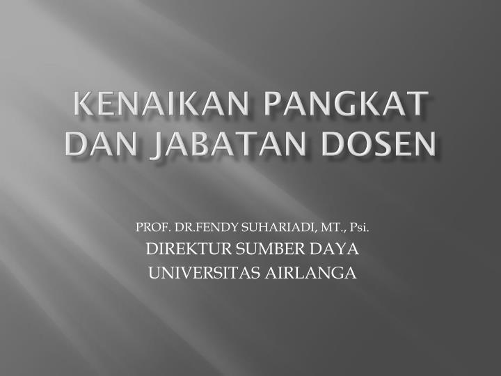 kenaikan pangkat dan jabatan dosen