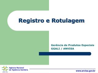 registro e rotulagem