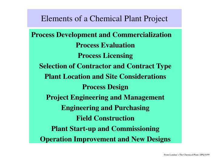 elements of a chemical plant project