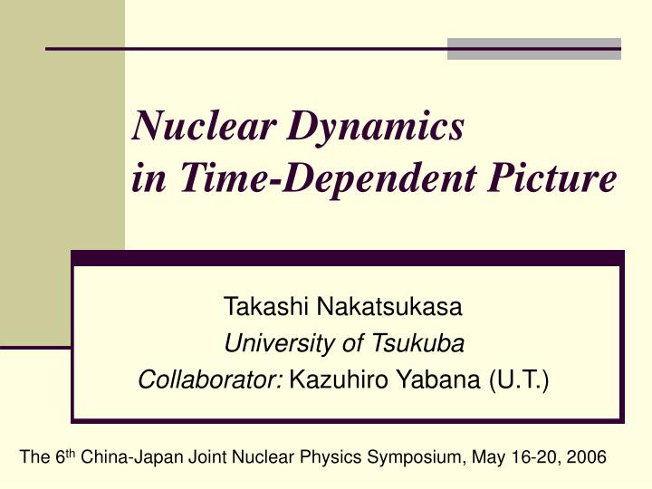 nuclear dynamics in time dependent picture