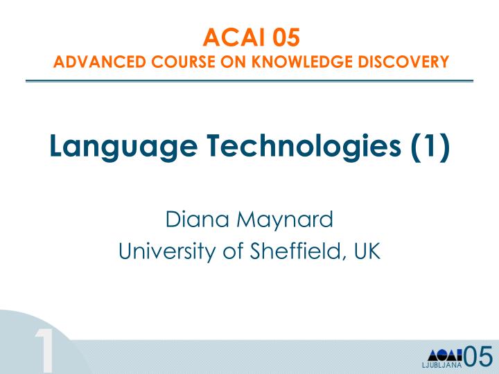 language technologies 1