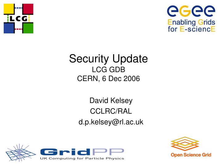 security update lcg gdb cern 6 dec 2006