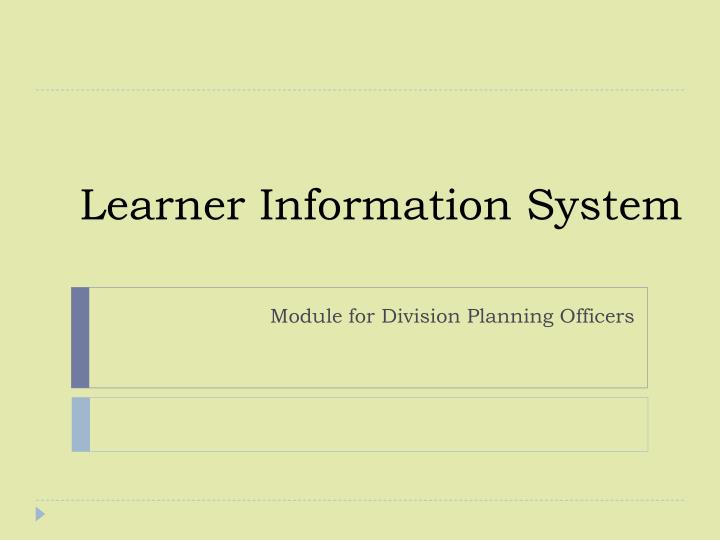 learner information system