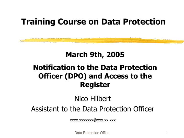 training course on data protection
