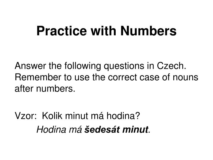 practice with numbers