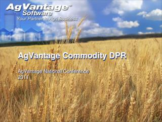 AgVantage Commodity DPR