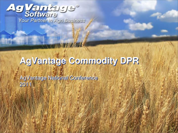 agvantage commodity dpr