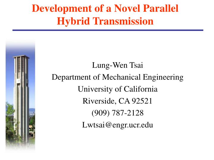 development of a novel parallel hybrid transmission