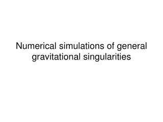 Numerical simulations of general gravitational singularities
