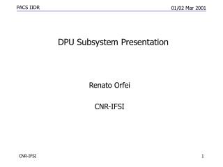 DPU Subsystem Presentation