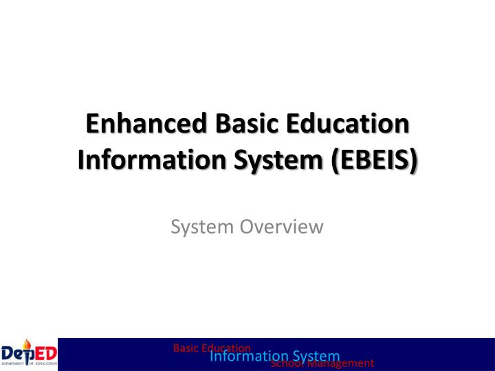 enhanced basic education information system ebeis