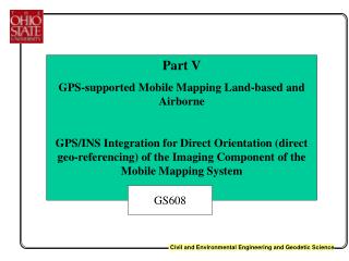 Part V GPS-supported Mobile Mapping Land-based and Airborne
