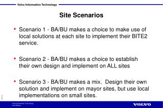 Site Scenarios