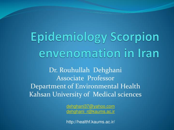 epidemiology scorpion envenomation in iran