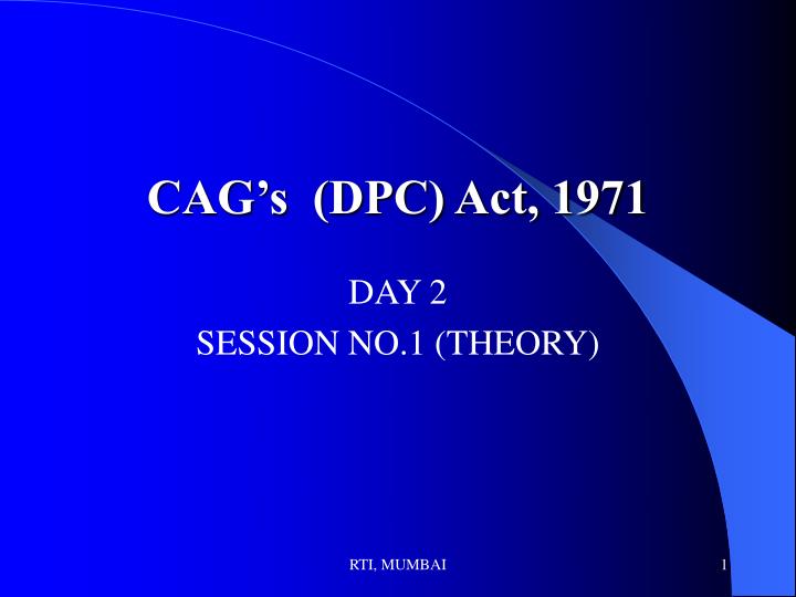 cag s dpc act 1971