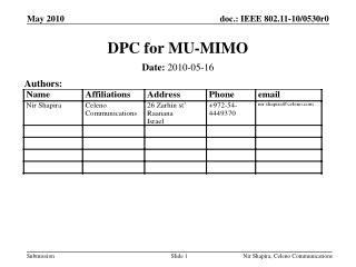 DPC for MU-MIMO