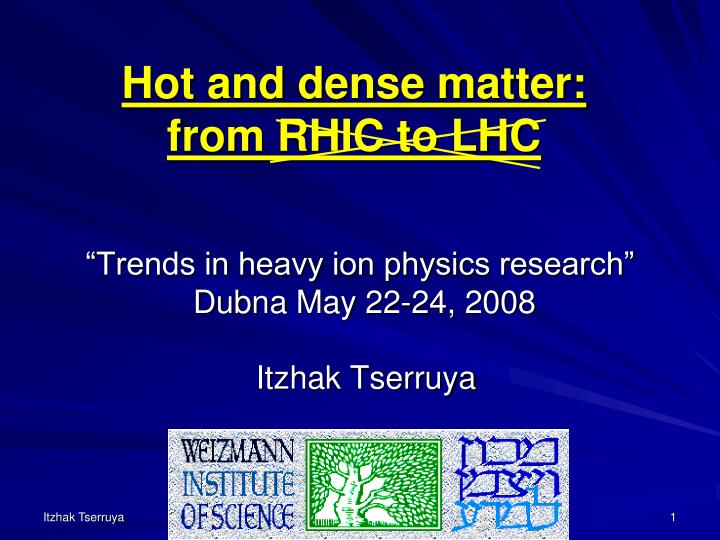 trends in heavy ion physics research dubna may 22 24 2008