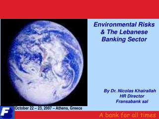 Environmental Risks &amp; The Lebanese Banking Sector