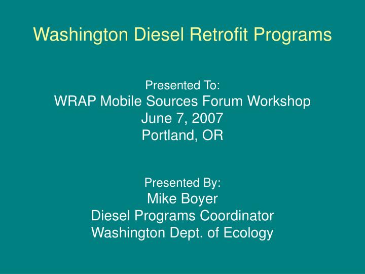 washington diesel retrofit programs