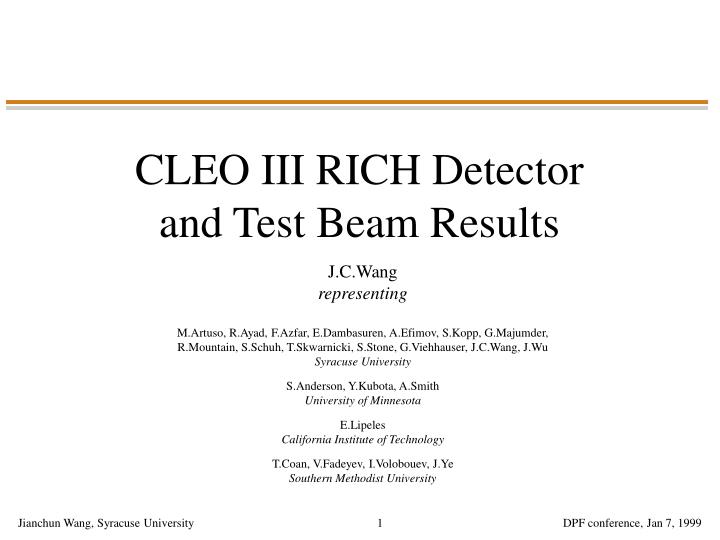 cleo iii rich detector and test beam results