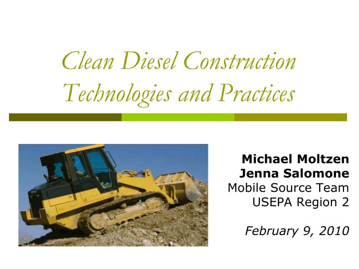 clean diesel construction technologies and practices