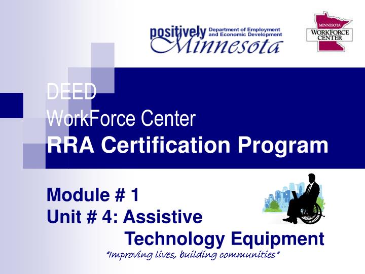 deed workforce center rra certification program