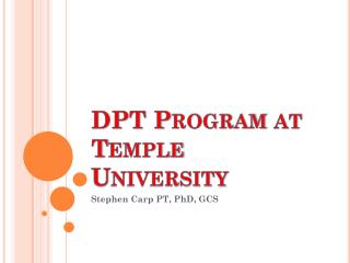 DPT Program at Temple University