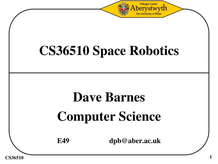 cs36510 space robotics