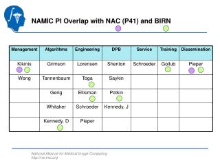 NAMIC PI Overlap with NAC (P41) and BIRN