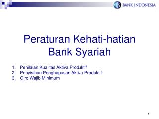 Peraturan Kehati-hatian Bank Syariah
